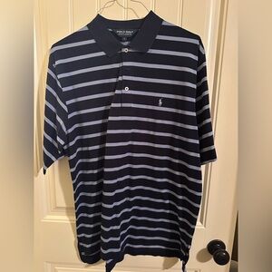 Polo by Ralph Lauren Men’s Navy & Light Blue Striped Polo Shirt